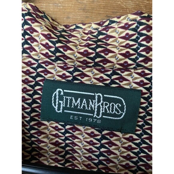 Gitman Bros Vintage Button Up Men’s XL Geo Multicolor Print Short Sleeve EUC - Picture 5 of 11
